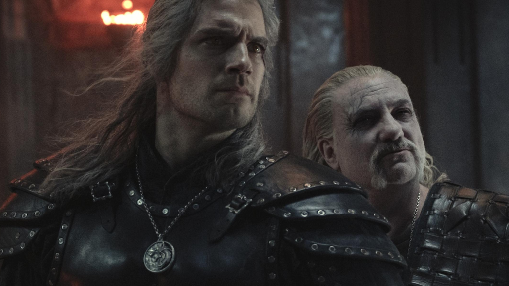 Geralt and Vesimir in Netflix's The Witcher
